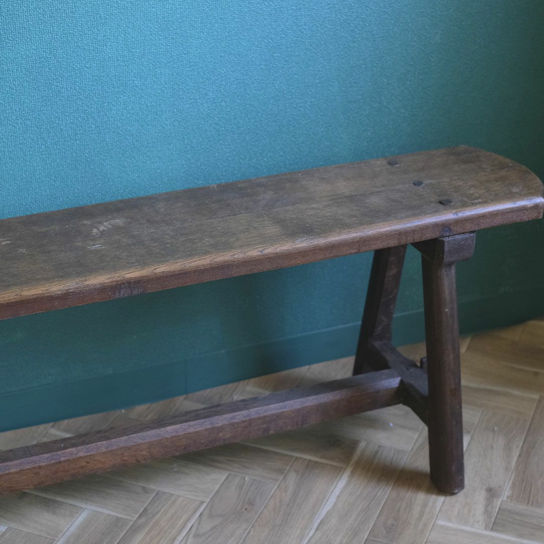 アンティークベンチ フランス 木製 シンプルな長椅子 アンティーク家具6