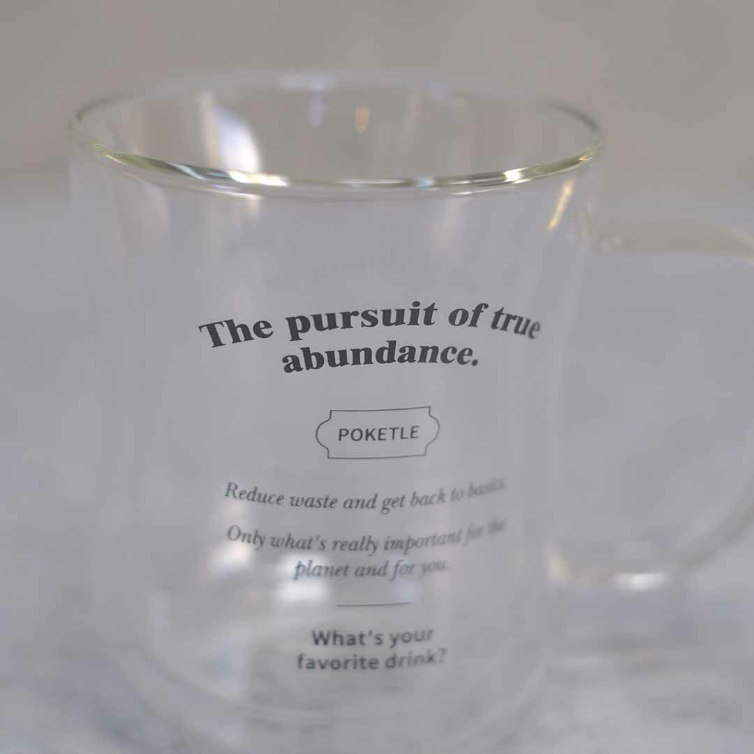 ガラスマグカップ クリア 350ml 耐熱 ダブルウォールグラス