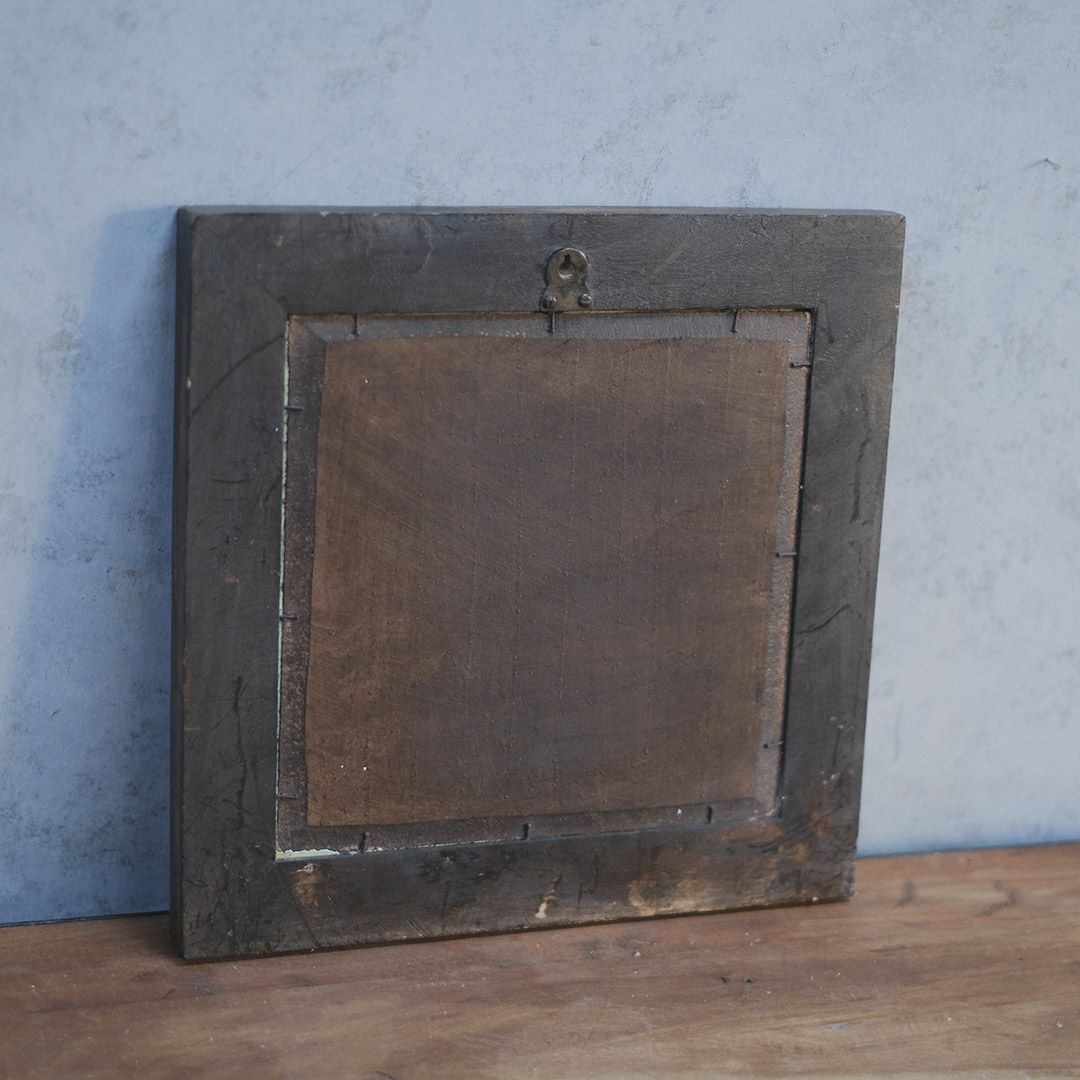 ヴィンテージタイル壁掛けミラー 大正レトロな鏡/アンティーク家具