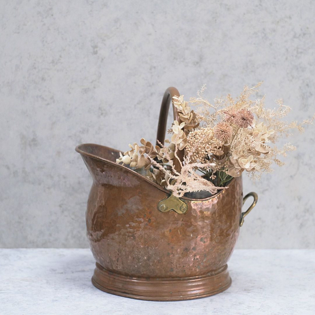 アンティークコールバケツ 石炭入れ イギリス 銅 19世紀