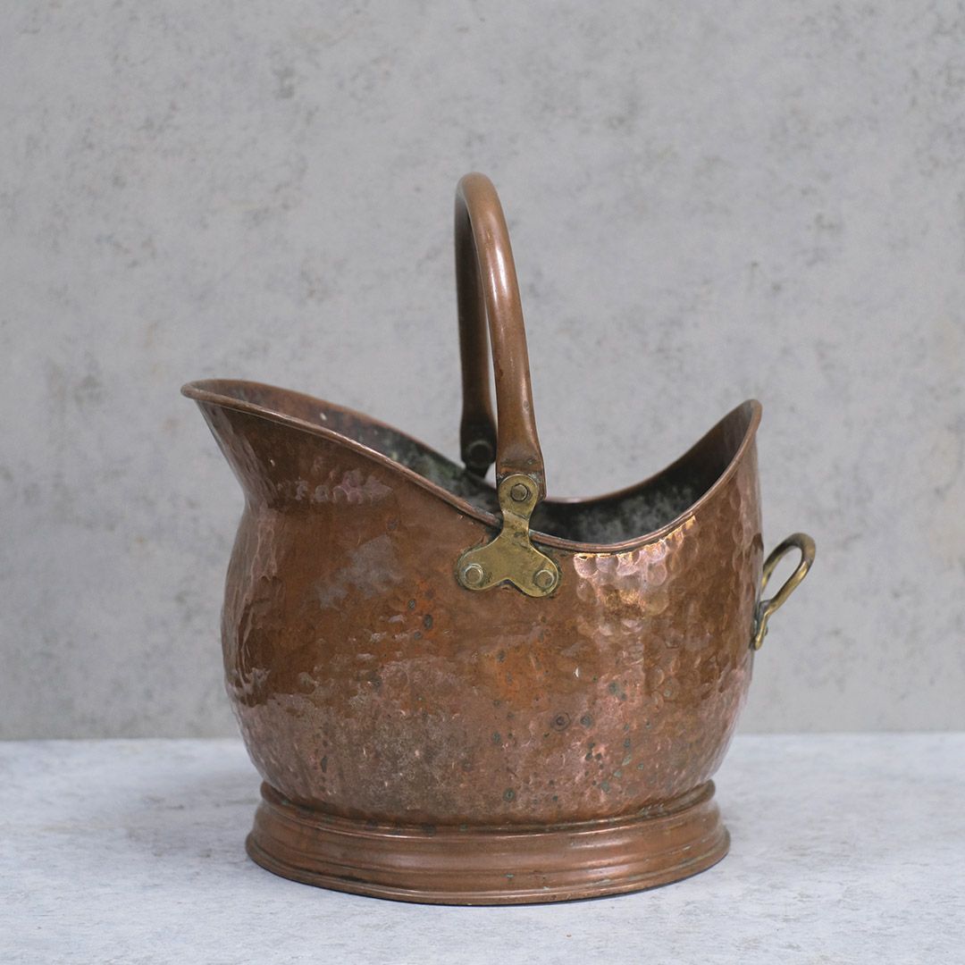アンティークコールバケツ 石炭入れ イギリス 銅 19世紀2