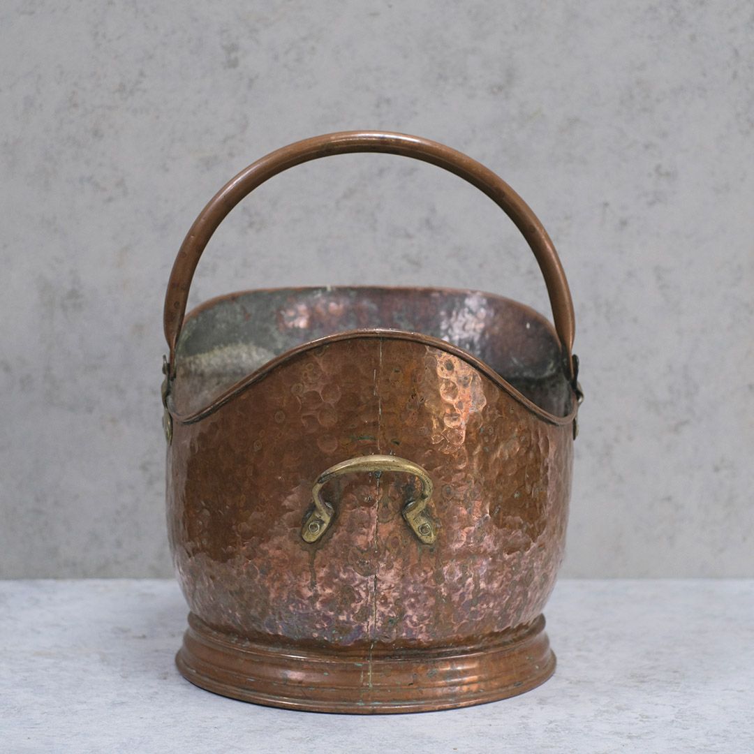 アンティークコールバケツ 石炭入れ イギリス 銅 19世紀3