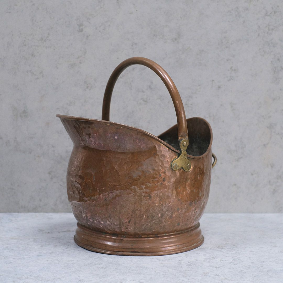 アンティークコールバケツ 石炭入れ イギリス 銅 19世紀4