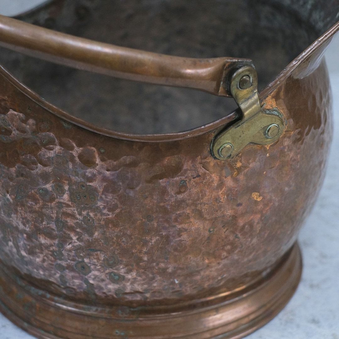 アンティークコールバケツ 石炭入れ イギリス 銅 19世紀5