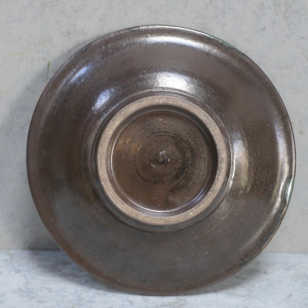 ①やちむん　沖縄　北窯　点打ち　レア　人気7寸　平皿　松田共司　宮城　登り窯　皿 ①やちむん 沖縄 北窯 点打ち レア 人気7寸 平皿 松田共司 宮城