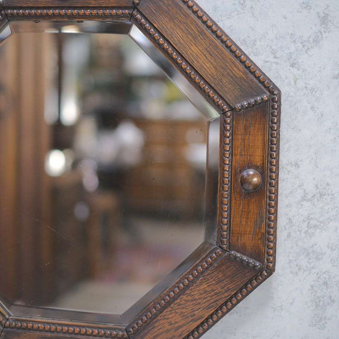 アンティーク オクタゴンシェイプミラー イギリス 八角形 壁掛け鏡