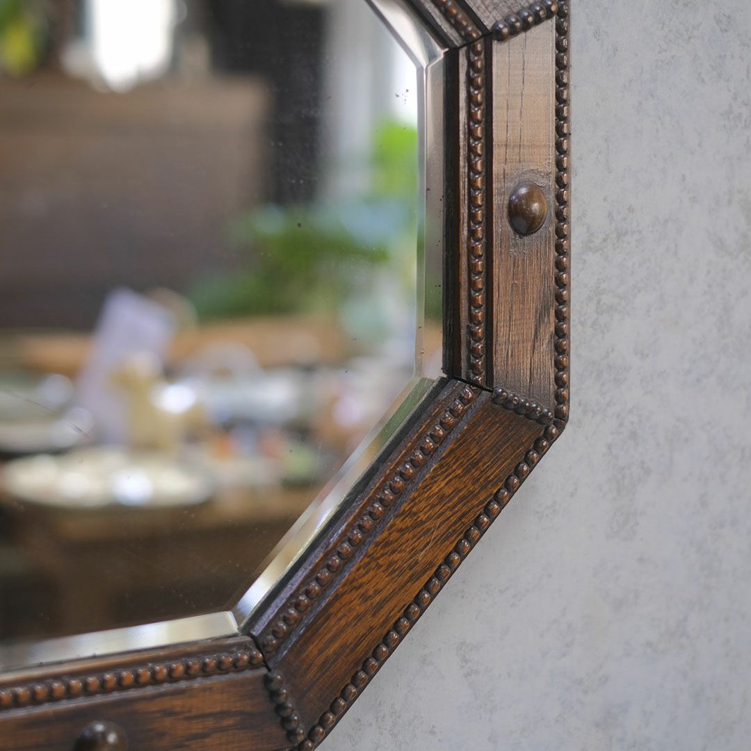 アンティーク オクタゴンシェイプミラー イギリス 八角形 壁掛け鏡