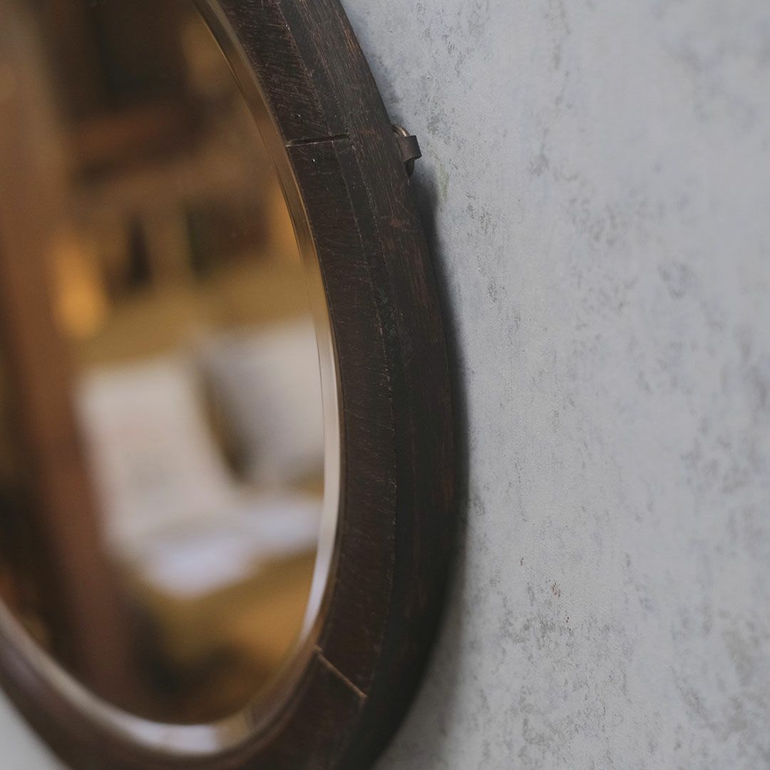 アンティーク 鏡 壁掛け 楕円 オークミラー イギリス2
