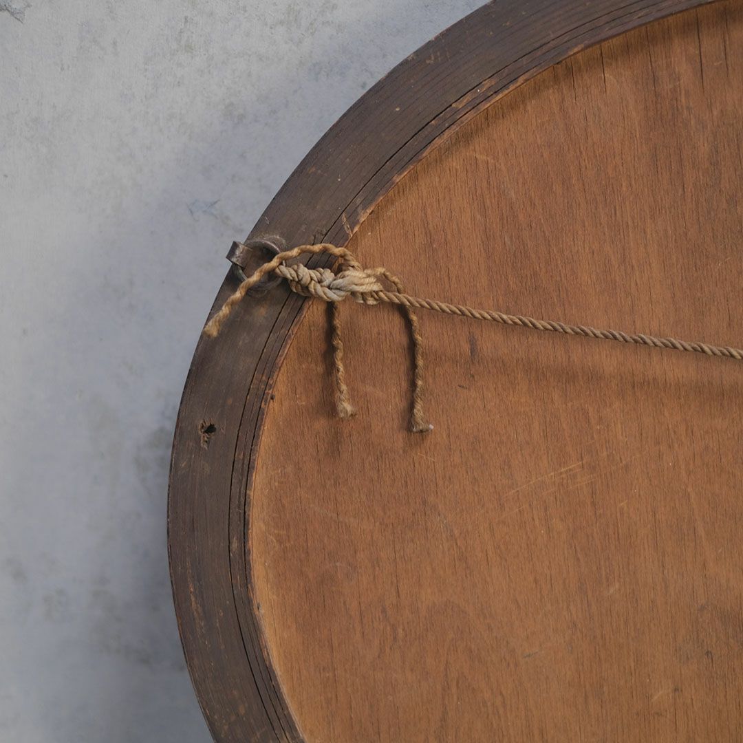 アンティーク 鏡 壁掛け 楕円 オークミラー イギリス6