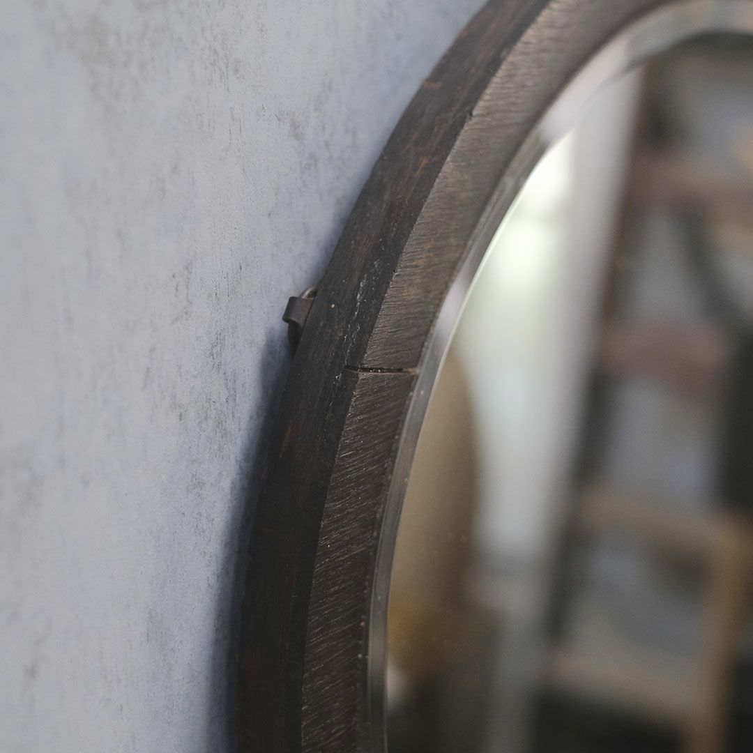 アンティーク 鏡 壁掛け 楕円 オークミラー イギリス7