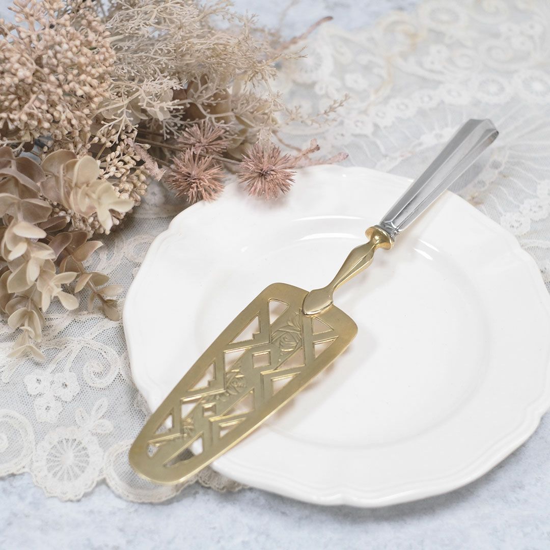 アンティークケーキサーバー フランス アンティークカトラリー 薔薇