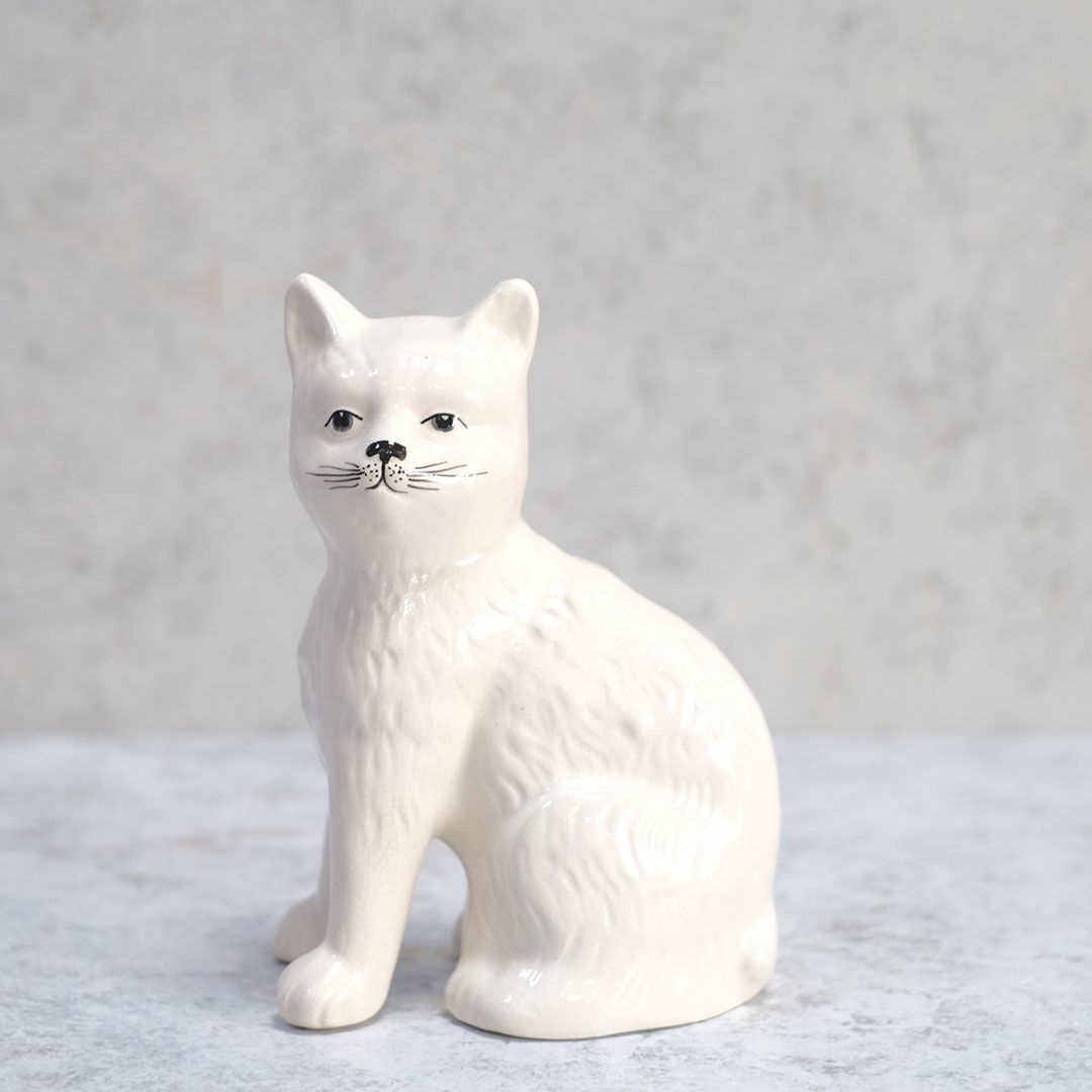 ヴィンテージ フィギュリン 猫の置物 イギリス マン島 RUSHTON POTTERY