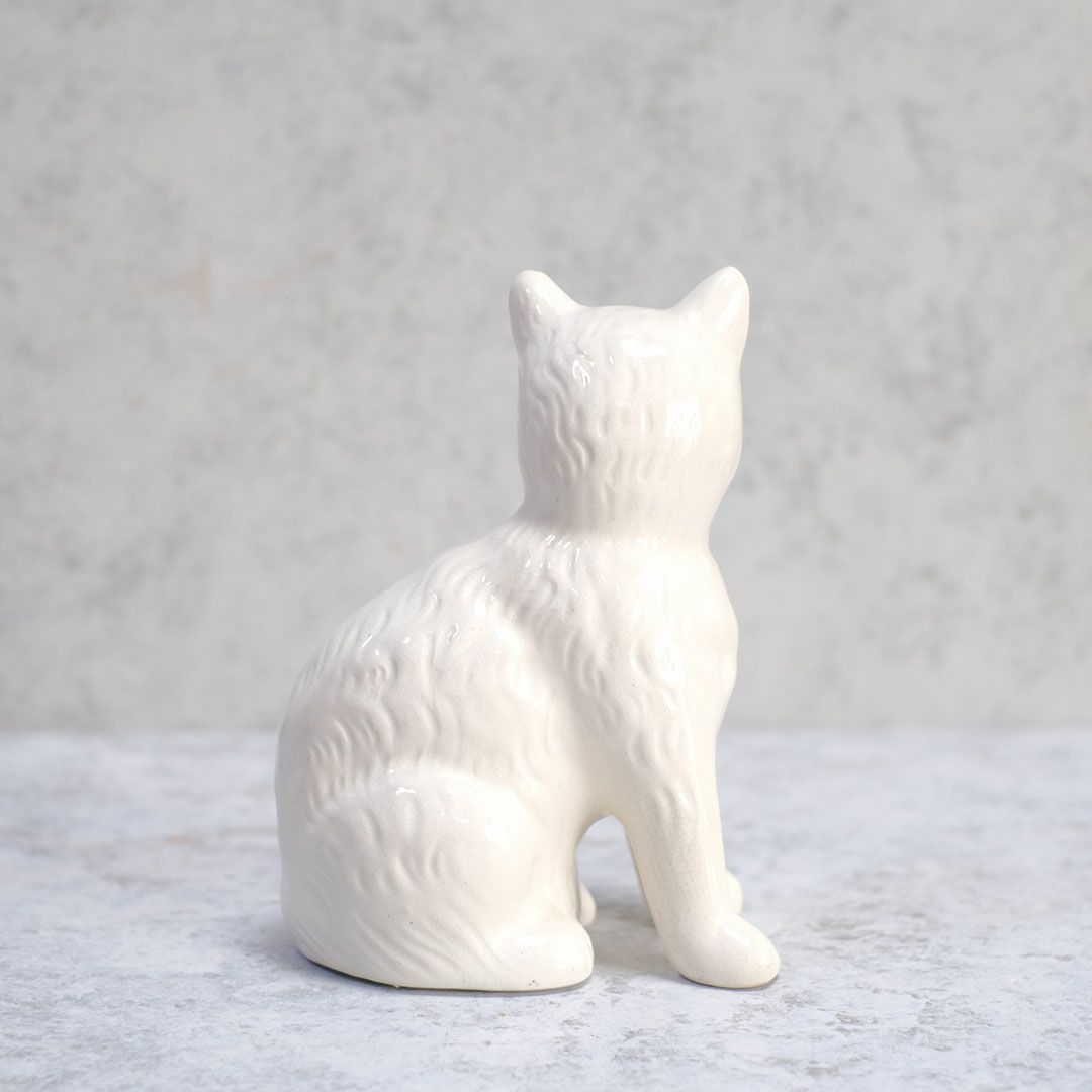 ヴィンテージ フィギュリン 猫の置物 イギリス マン島 RUSHTON POTTERY