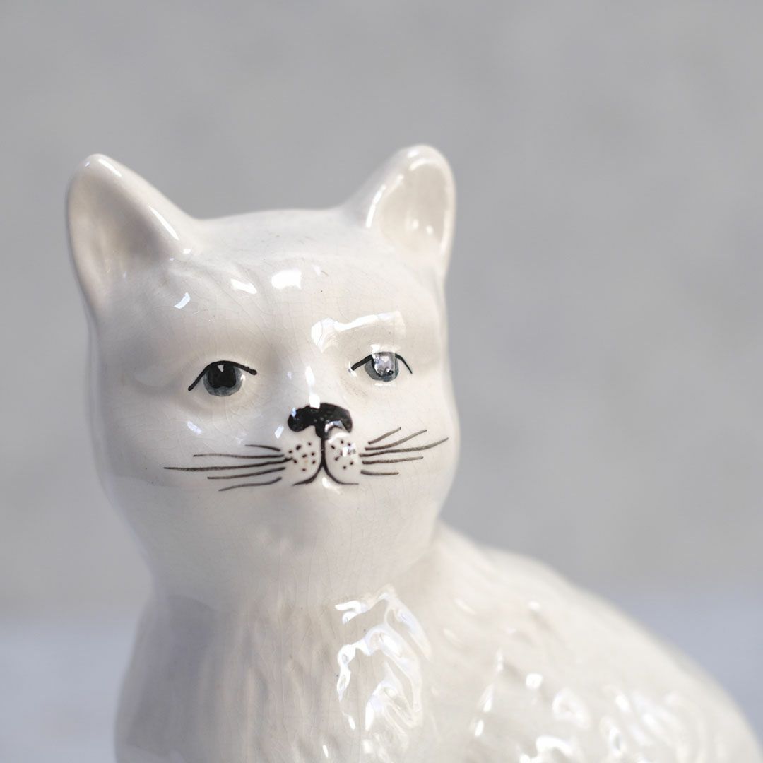 ヴィンテージ フィギュリン 猫の置物 イギリス マン島 RUSHTON POTTERY