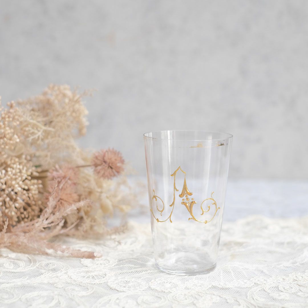 アンティーク マリアージュ メモリアルグラス フランス エナメルグラス アンティーク食器