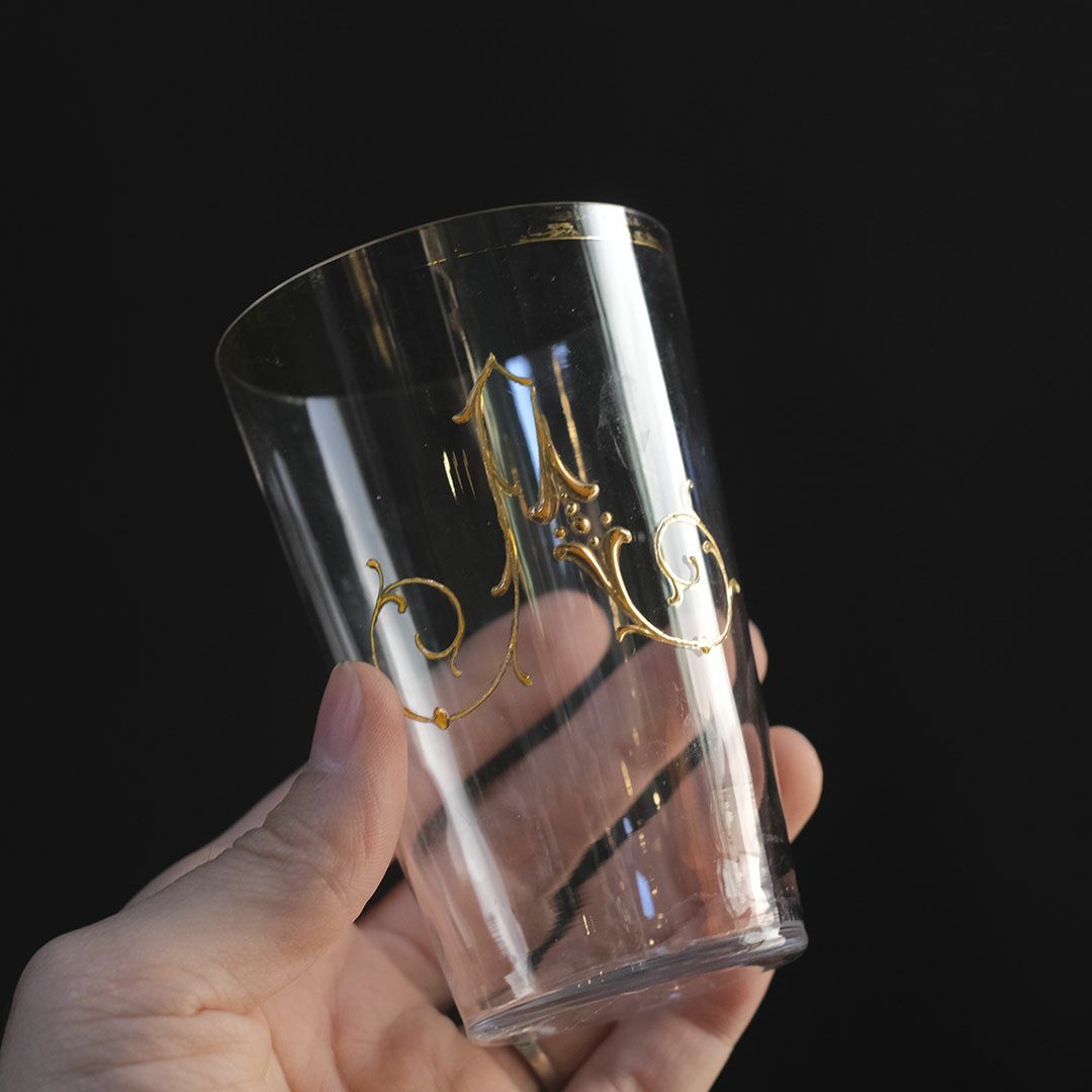 アンティーク マリアージュ メモリアルグラス フランス エナメルグラス アンティーク食器