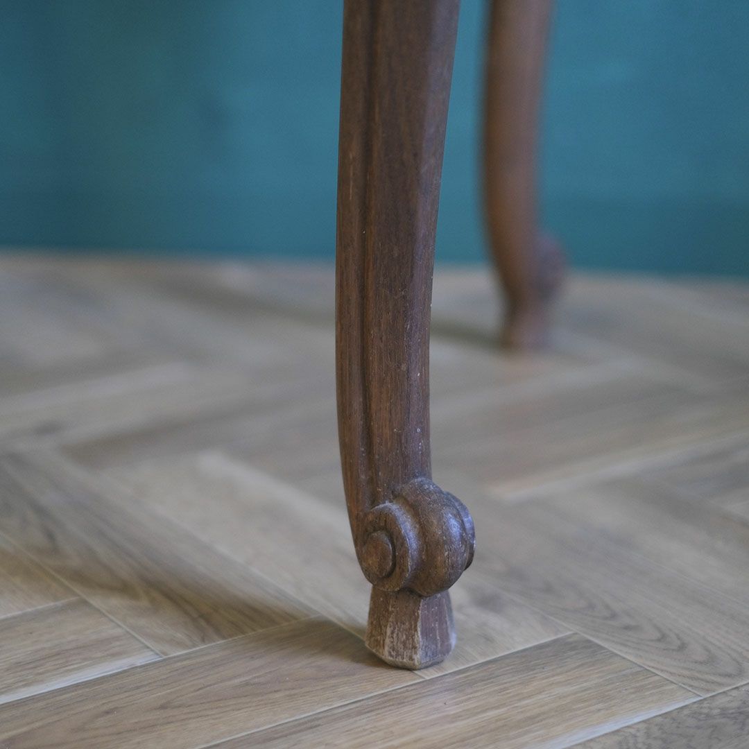 ヴィンテージ テーブル カフェテーブル 円卓 フランス 寄木細工天板