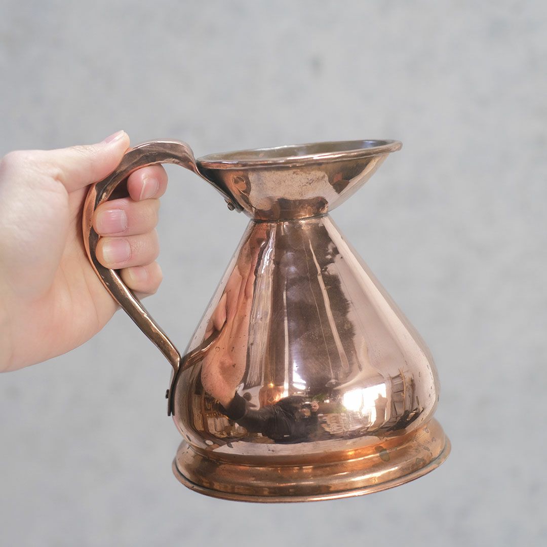 アンティーク コッパーメジャーリングジャグ イギリス 研磨済み銅製水差し4