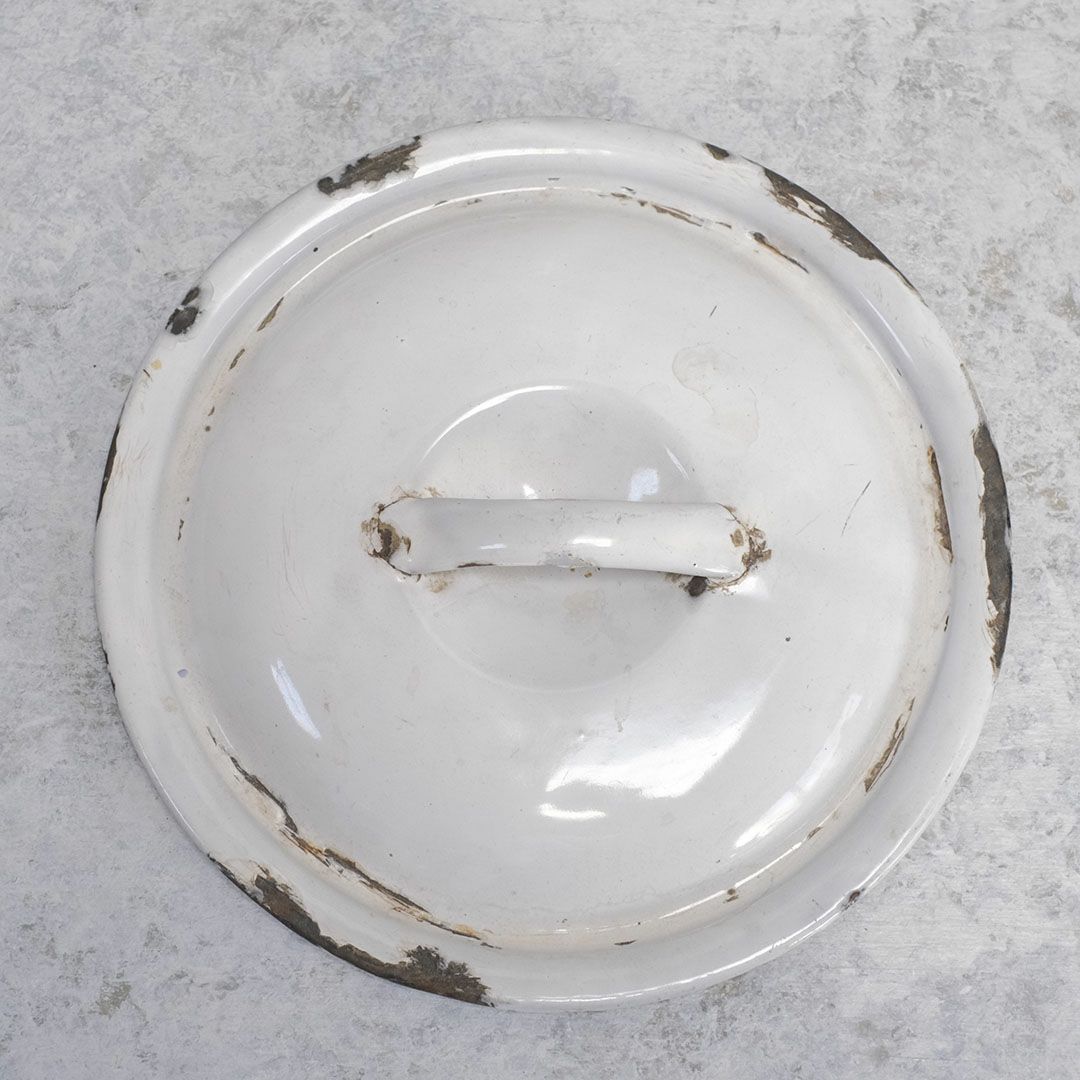 アンティーク ホーローFLOUR缶 イギリス 小麦粉保存容器 白い琺瑯ストッカー