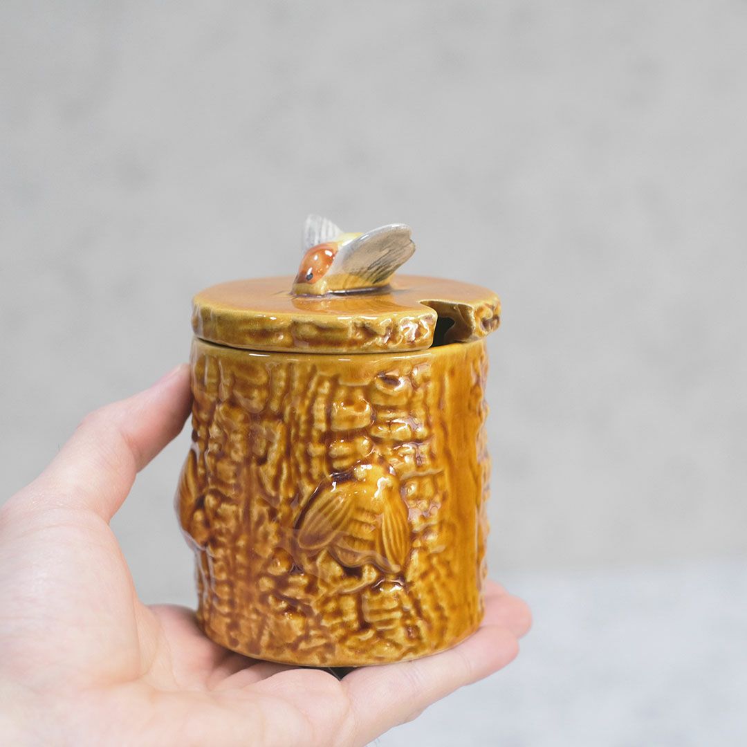 ヴィンテージ ハニーポット陶器の蜂蜜入れ キャニスター4