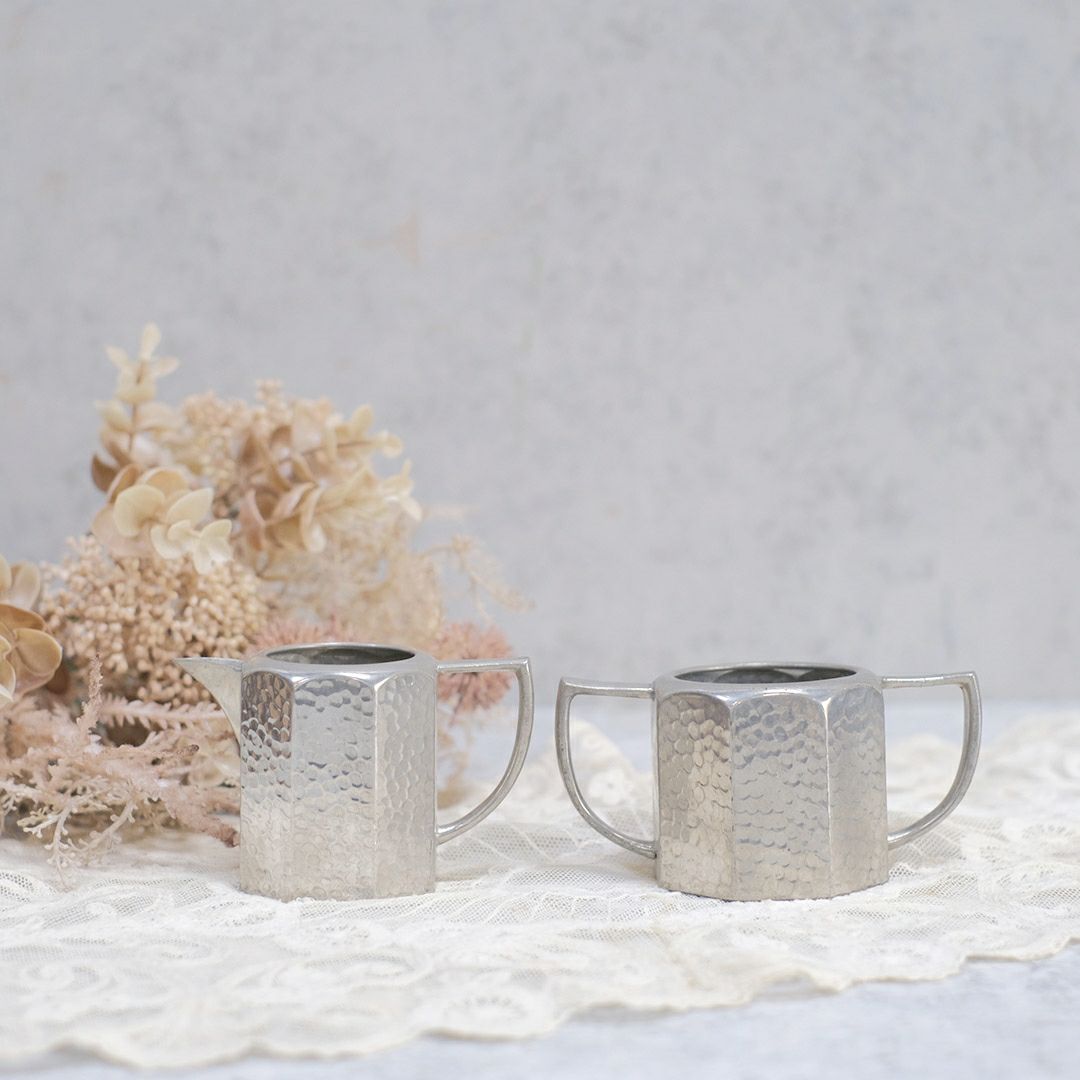 アンティークミルクポット シュガーボウル セット イギリス シルバープレート