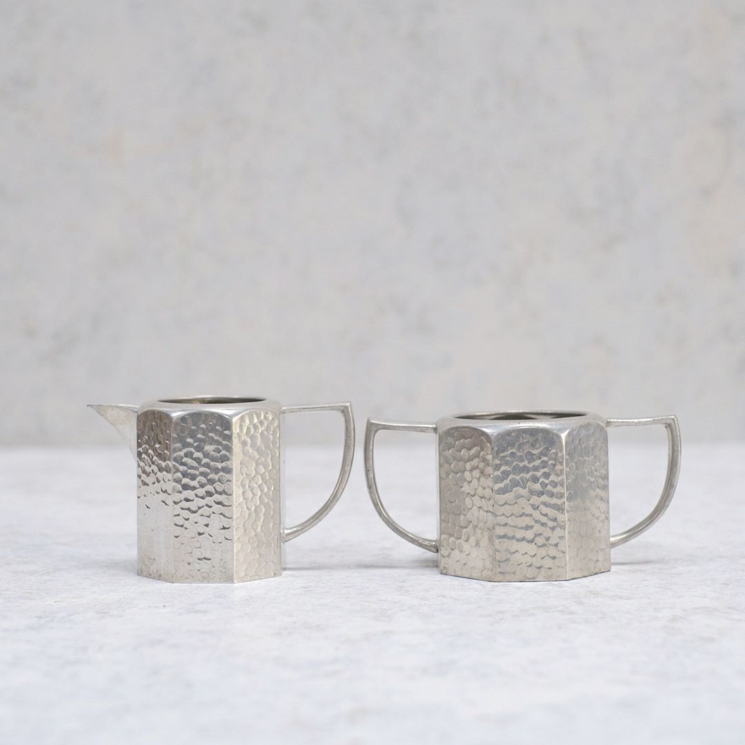 アンティークミルクポット シュガーボウル セット イギリス シルバープレート1