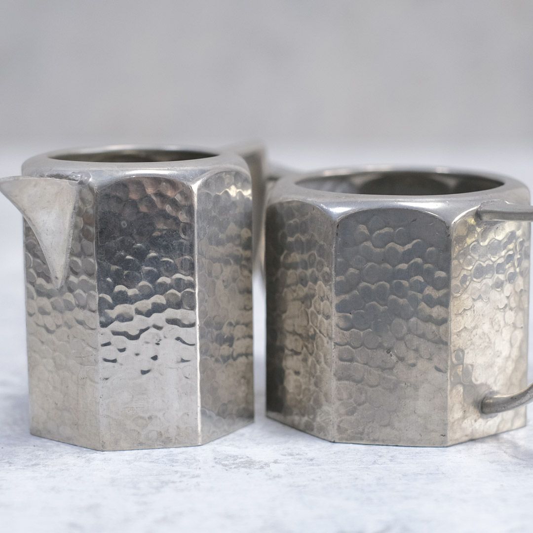 アンティークミルクポット シュガーボウル セット イギリス シルバープレート5