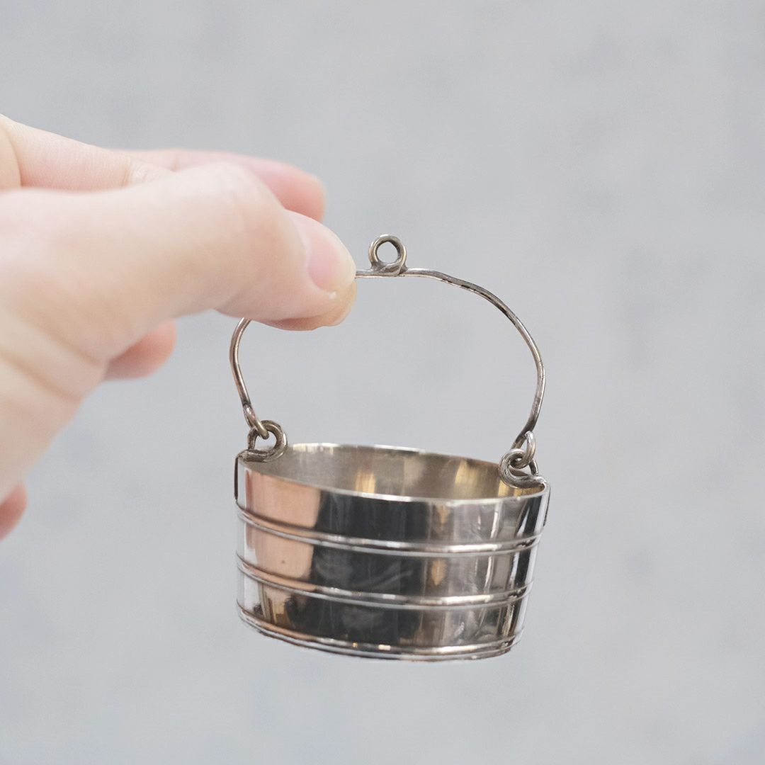 アンティークパソワール フランス ティーストレーナー シルバープレート製1