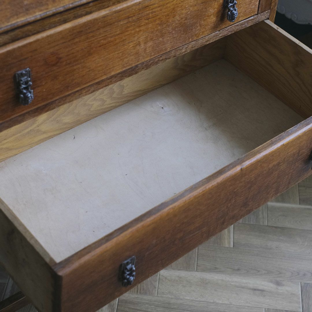 アンティーク ビューローブックケースD イギリス 本棚付きデスク/アンティーク家具