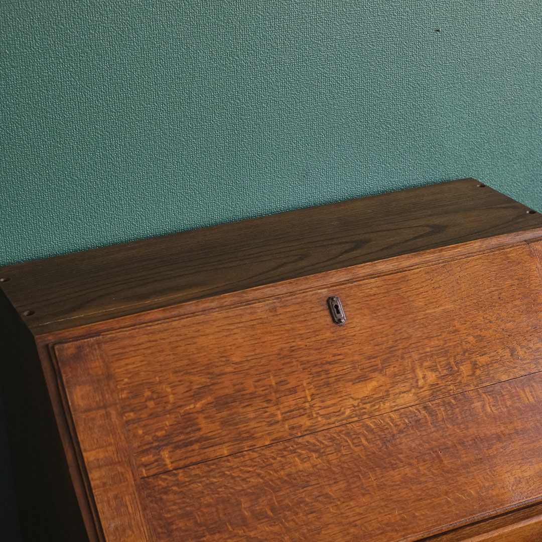 アンティーク ビューローブックケースD イギリス 本棚付きデスク/アンティーク家具