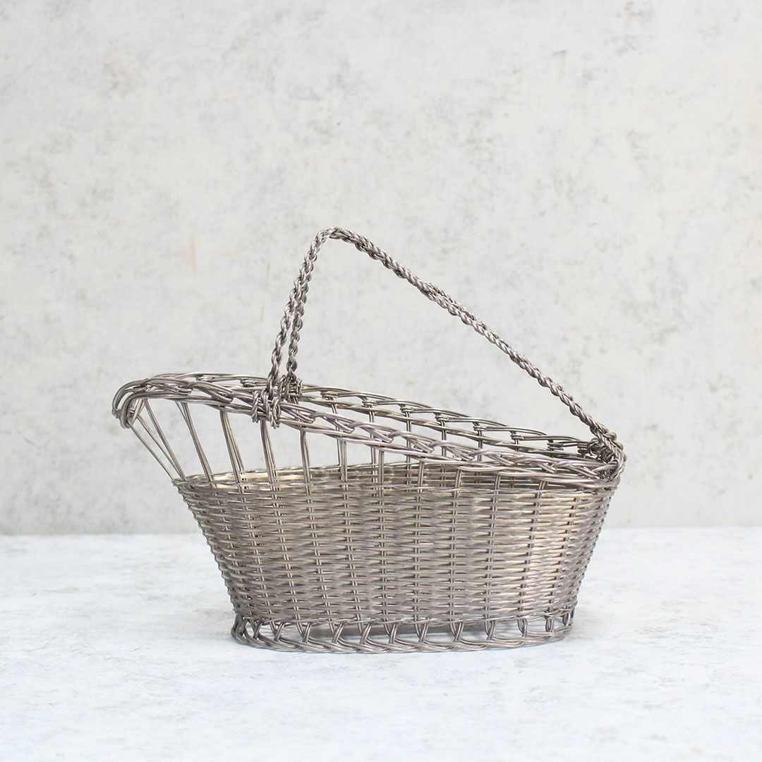 アンティーク 銀線細工ワインパニエ フランス シルバープレート製のワインボトルホルダー2