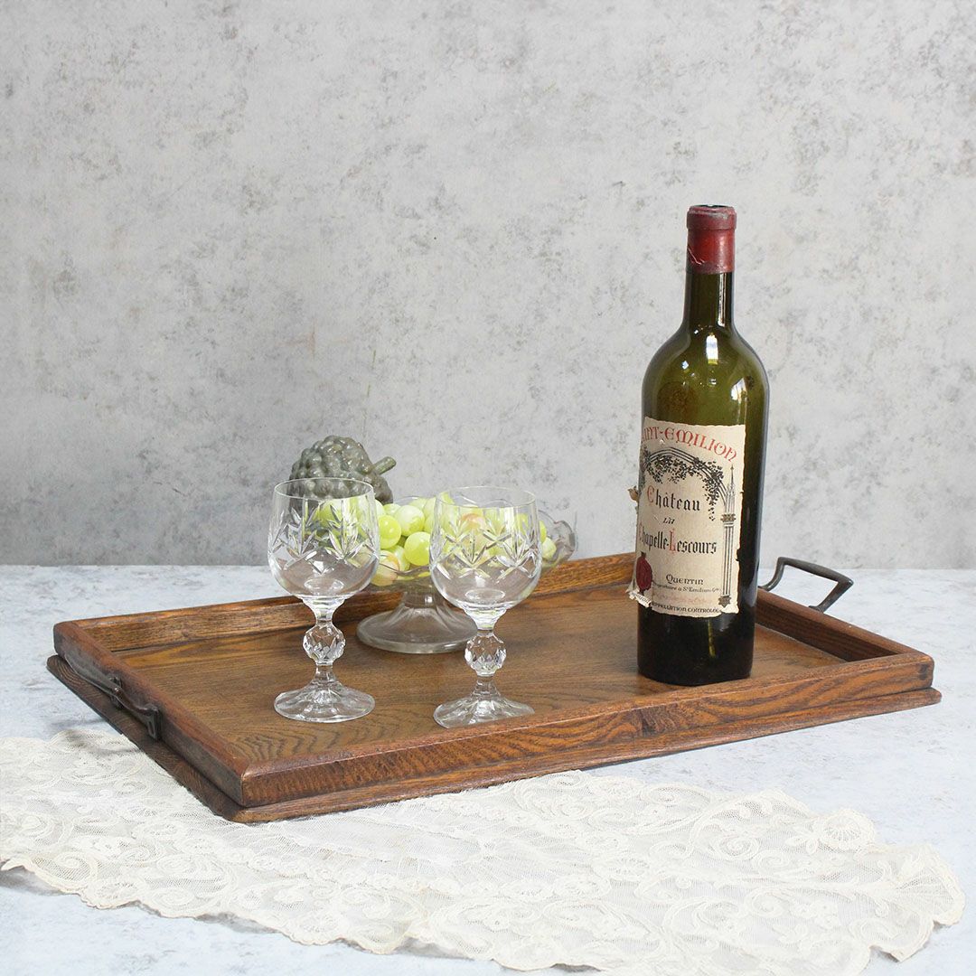 アンティークティートレイ 木製 イギリス