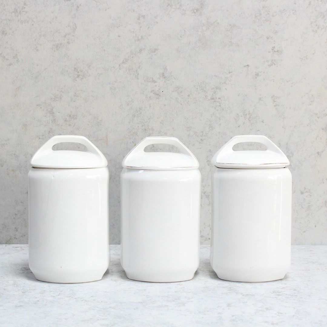 アンティーク キャニスターセット 鳥 チェコスロバキア 陶器