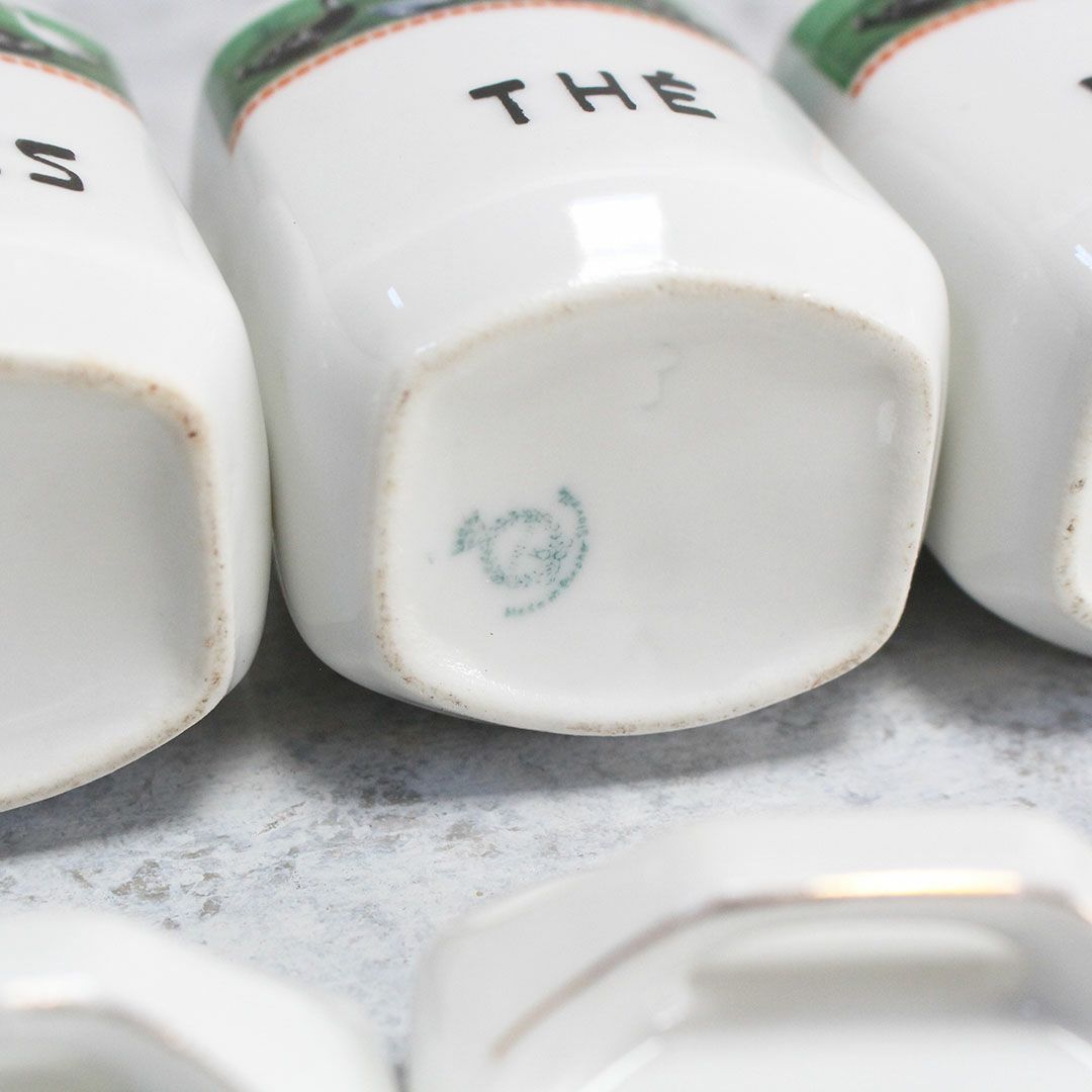 アンティーク キャニスターセット 鳥 チェコスロバキア 陶器