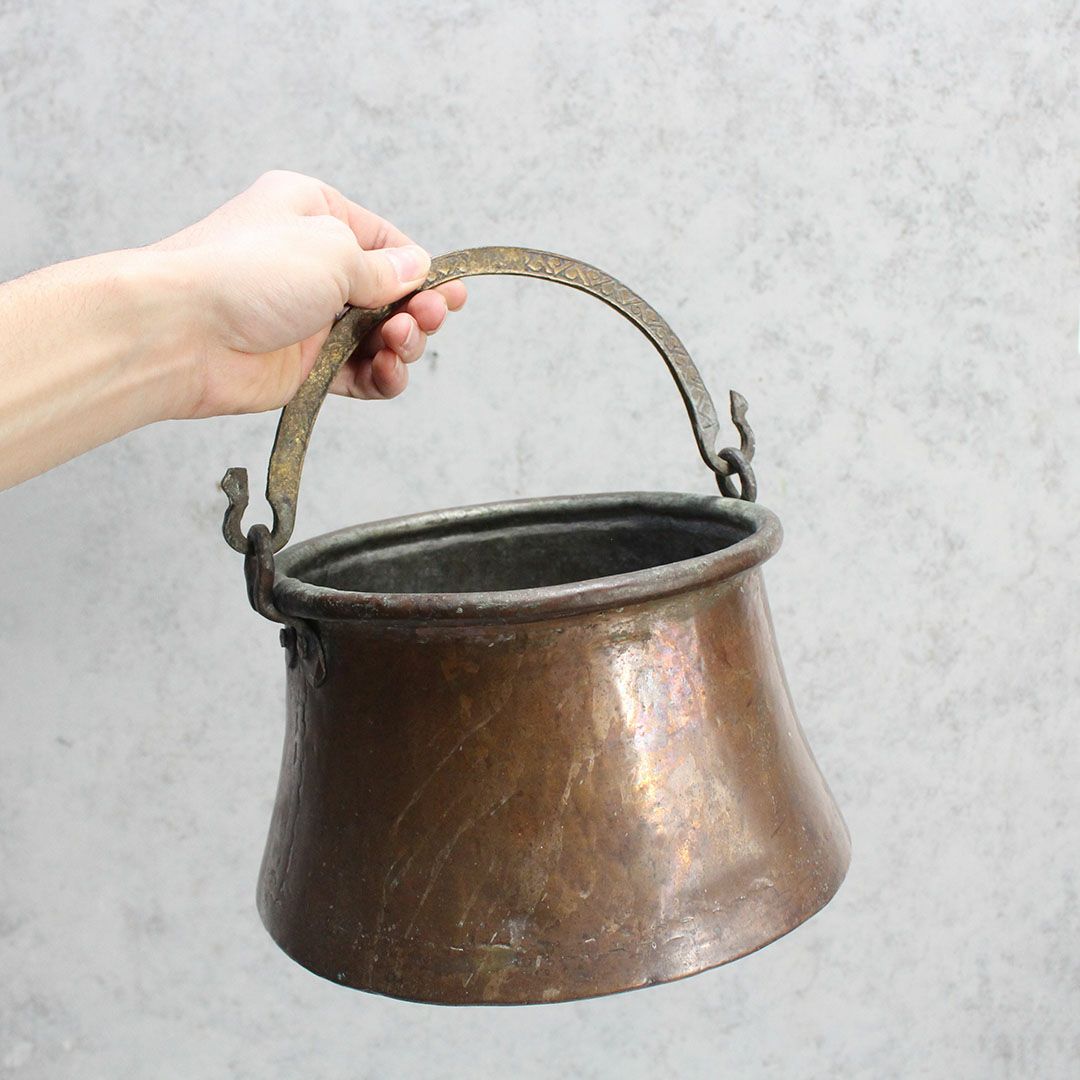 アンティーク 銅鍋 イギリス 19世紀 調理鍋 コールドロン
