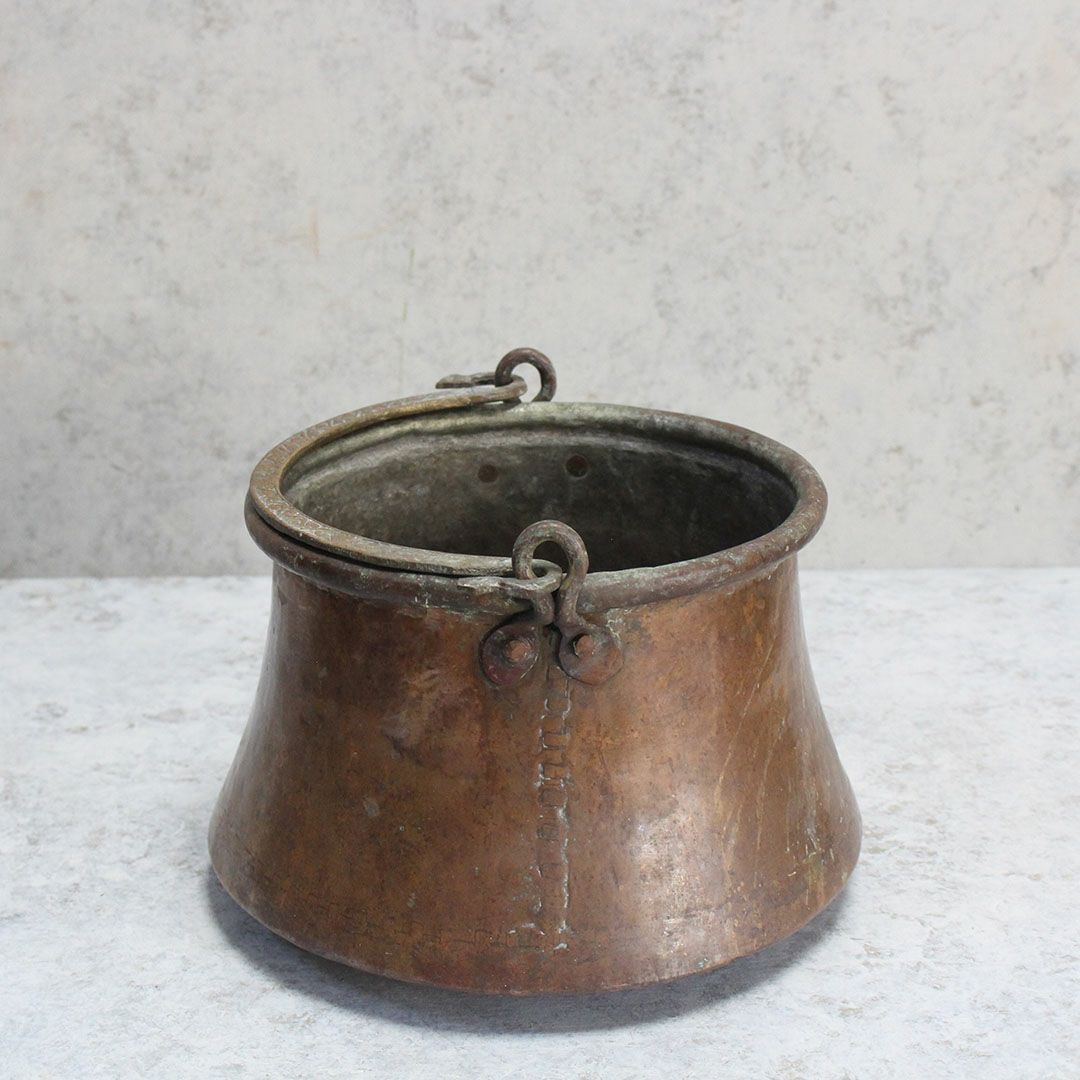 アンティーク 銅鍋 イギリス 19世紀 調理鍋 コールドロン