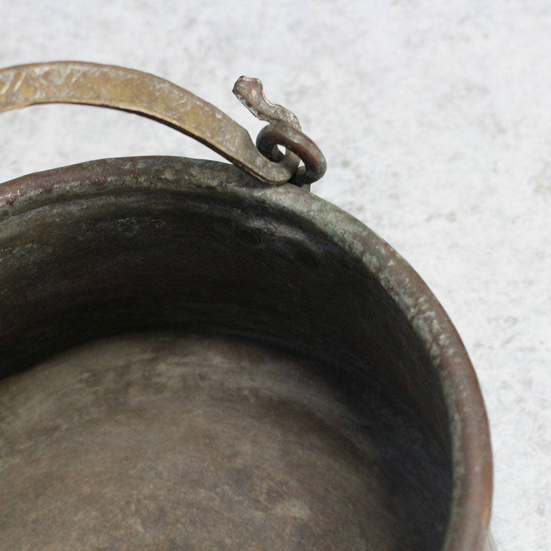 アンティーク 銅鍋 イギリス 19世紀 調理鍋 コールドロン