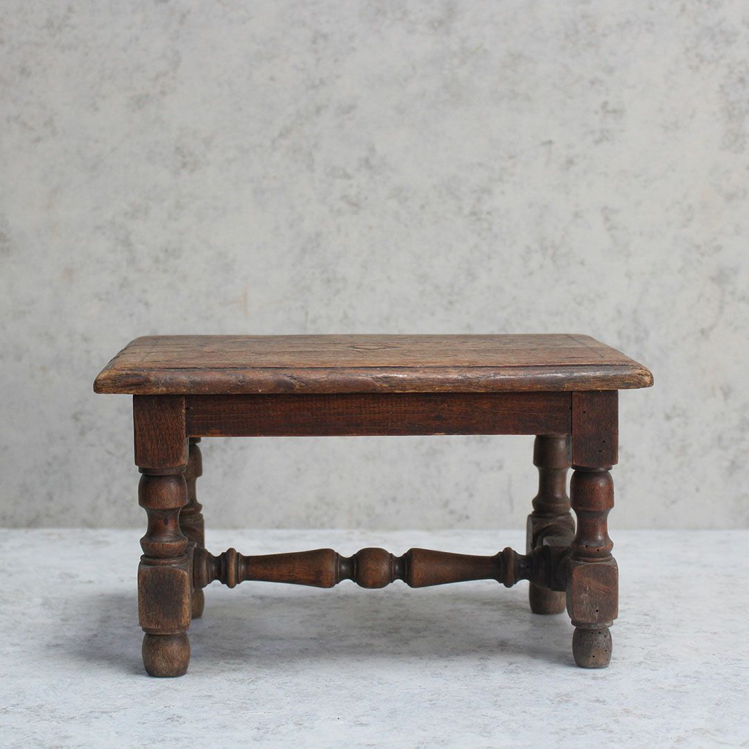 アンティークスツール フランス 濃い茶色天然木 アンティーク家具1