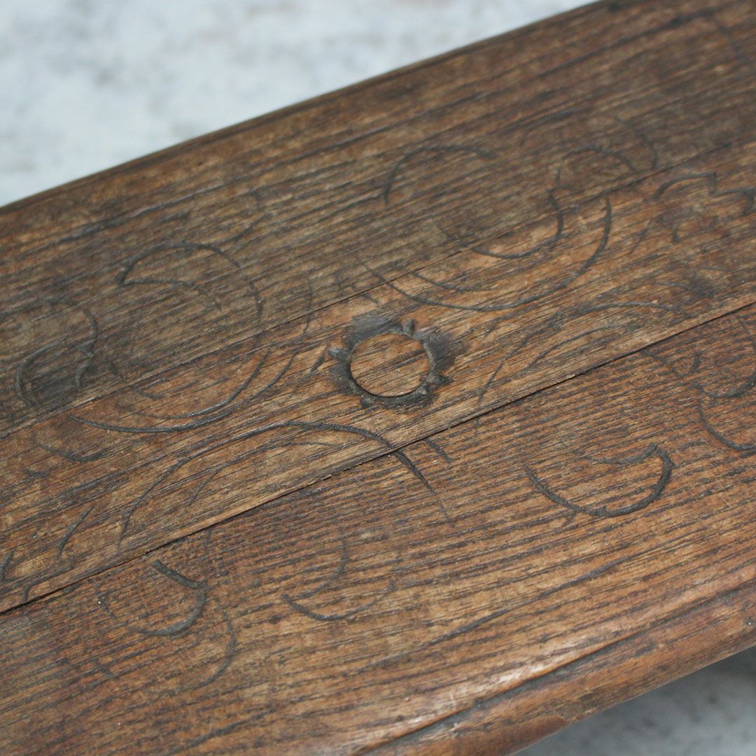 アンティークスツール フランス 濃い茶色天然木 アンティーク家具6