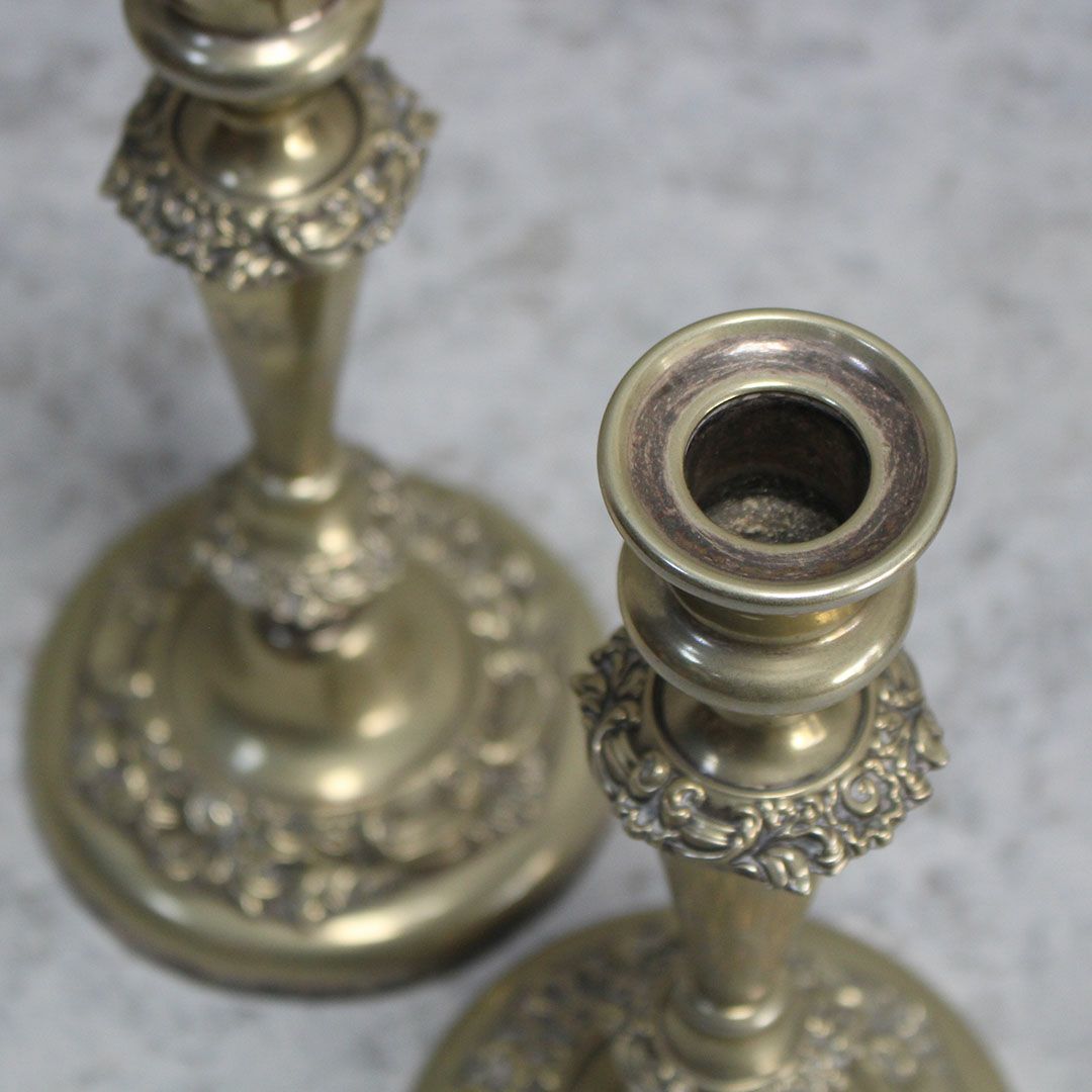 アンティークキャンドルスタンド 燭台ペア イギリス2