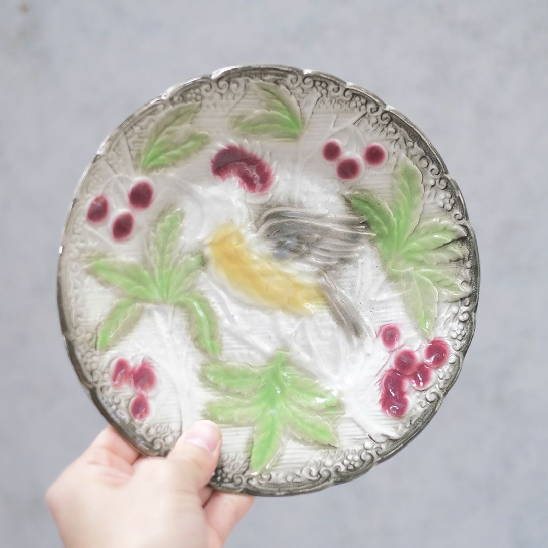 アンティークバルボティーヌプレート ロレーヌのマジョリカ焼き フレンチ・マジョリカ/アンティーク食器2