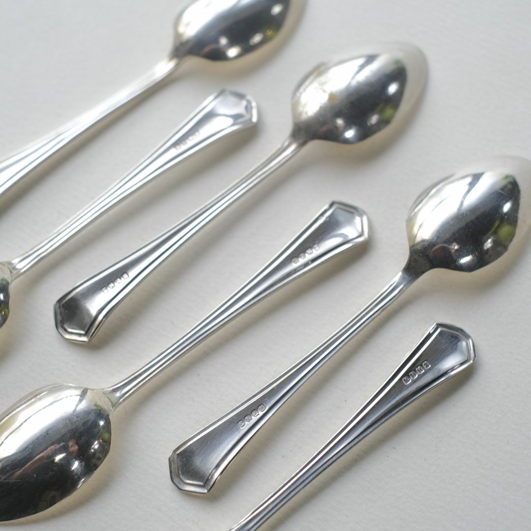 アンティーク コーヒースプーンセット エドワーディアン 専用箱付き シルバープレート イギリスト イギリス6