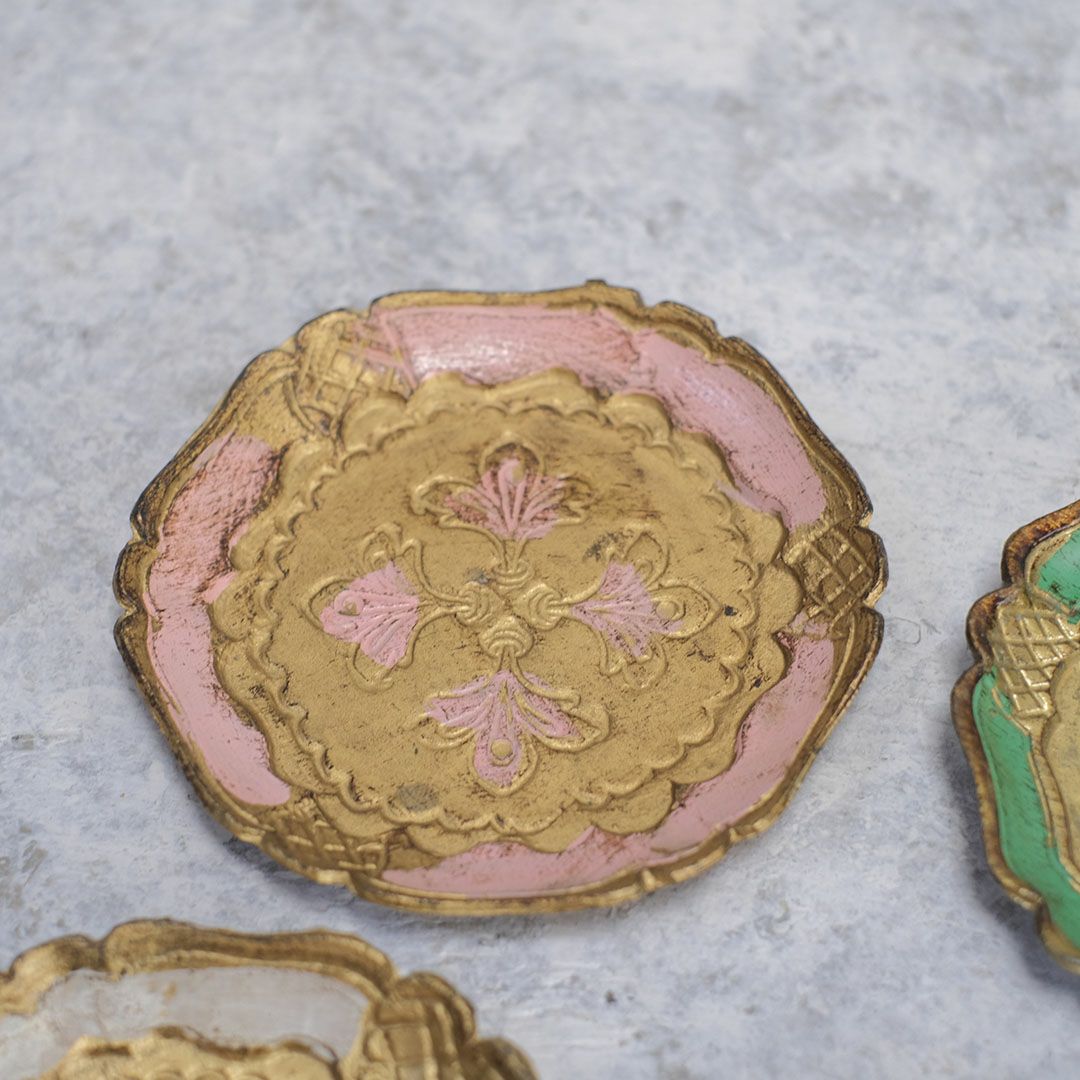 ヴィンテージフローレンタイン トレイコースター イタリア製の伝統工芸品12