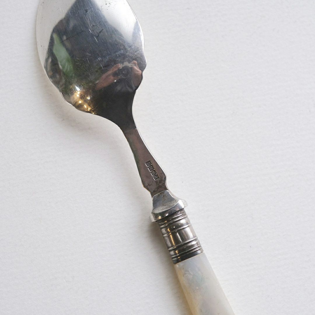 アンティーク マザーオブパール カトラリースプーン イギリス 見る角度によって美しく表情を変える白蝶貝5