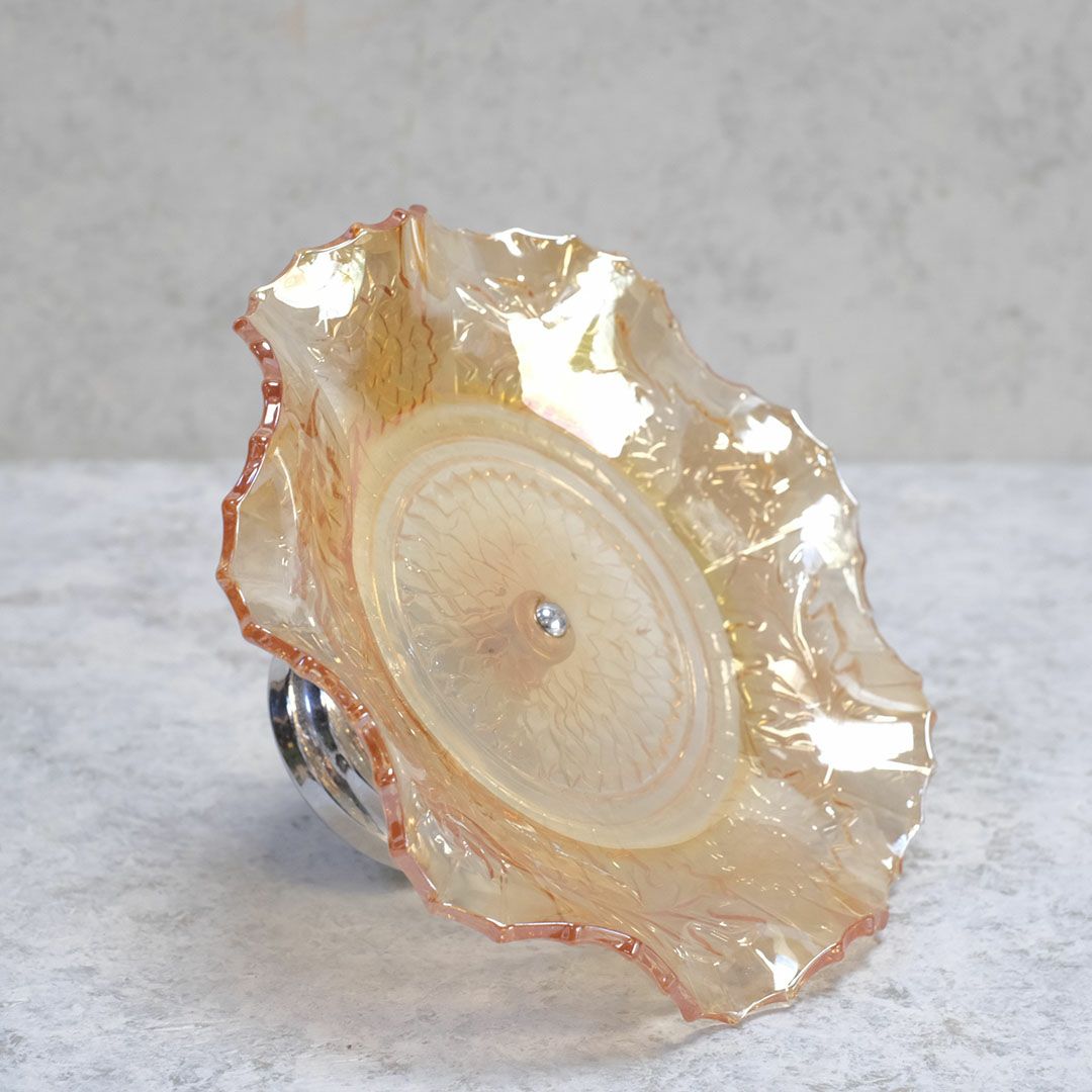 アンティークフルーツトレイ コンポート 脚付トレイ アンバー3