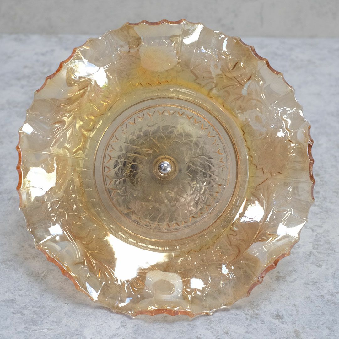 アンティークフルーツトレイ コンポート 脚付トレイ アンバー4