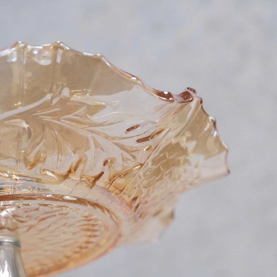 アンティークフルーツトレイ コンポート 脚付トレイ アンバー5