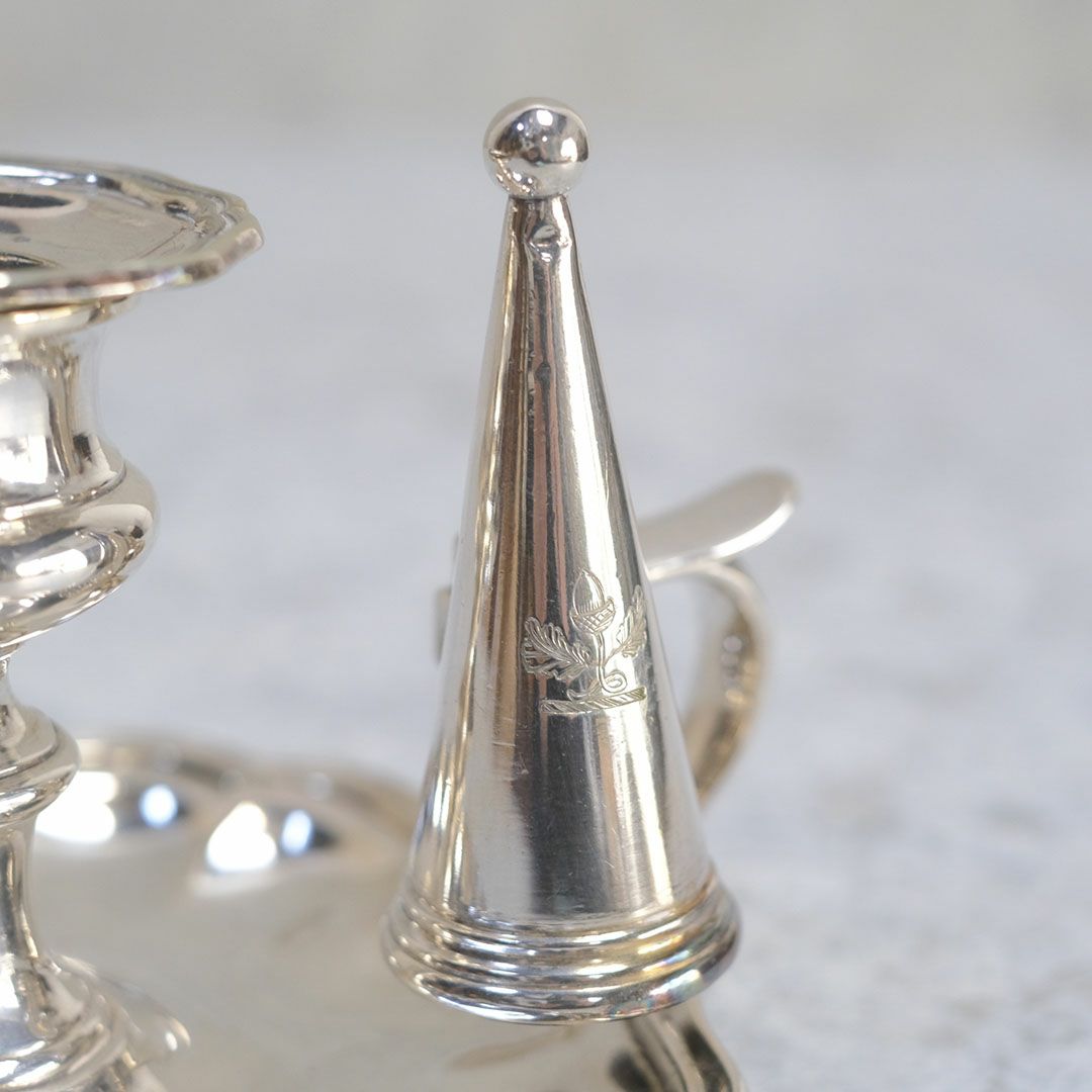 アンティーク チャンバースティック イギリス 手持ち燭台 キャンドルホルダー シルバープレート