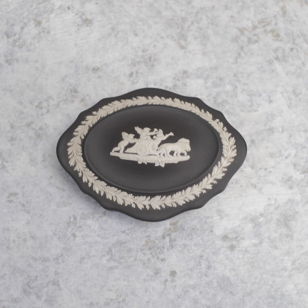 ヴィンテージ WEDGWOOD ウェッジウッド ジャスパー 小物入れ 貴重な黒5