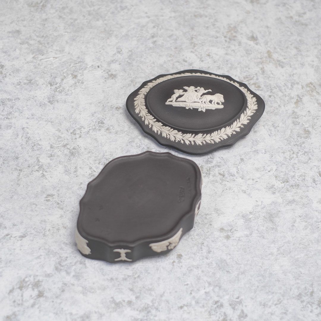 ヴィンテージ WEDGWOOD ウェッジウッド ジャスパー 小物入れ 貴重な黒7